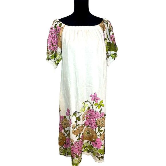 Vineyard Vines Dresses & Skirts - NWT RARE Vineyard Vines Women's White Off Shoulder Botanical Linen Maxi Dress